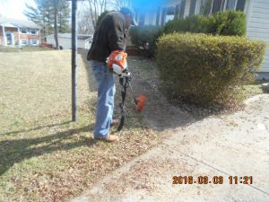 Initial lawn service in a Maryland foreclosed home